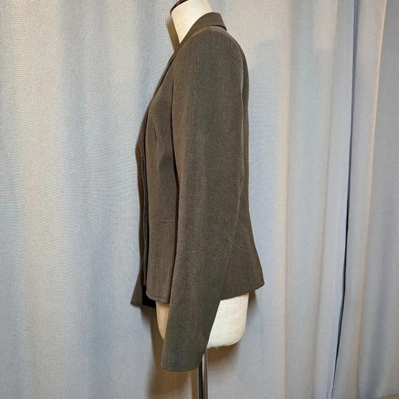 Theory Brown Wool Blazer Jacket Size 10 Hidden Buttons - Picture 2 of 9